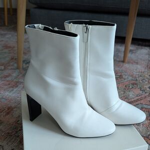 White Heeled Ankle Boots